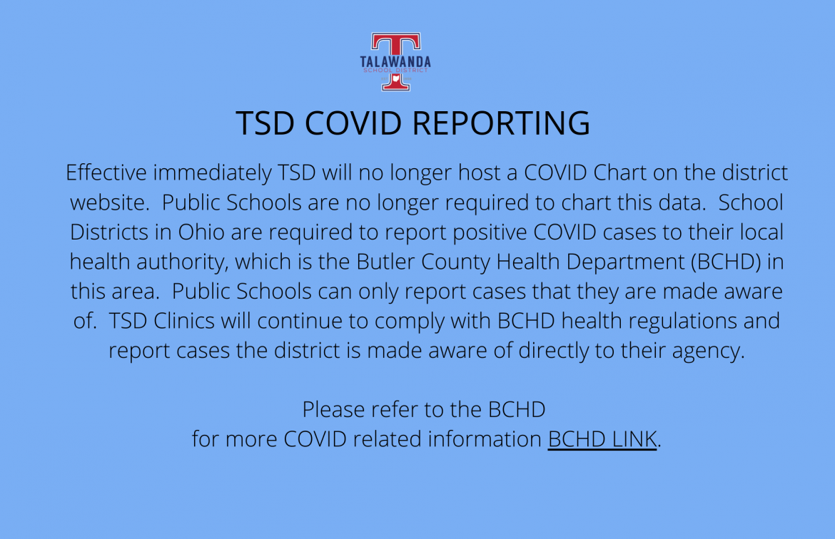 CV-19 reporting message to the BCHD